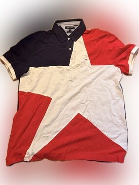 Tommy Hilfiger Red White Blue Star Polo Shirt